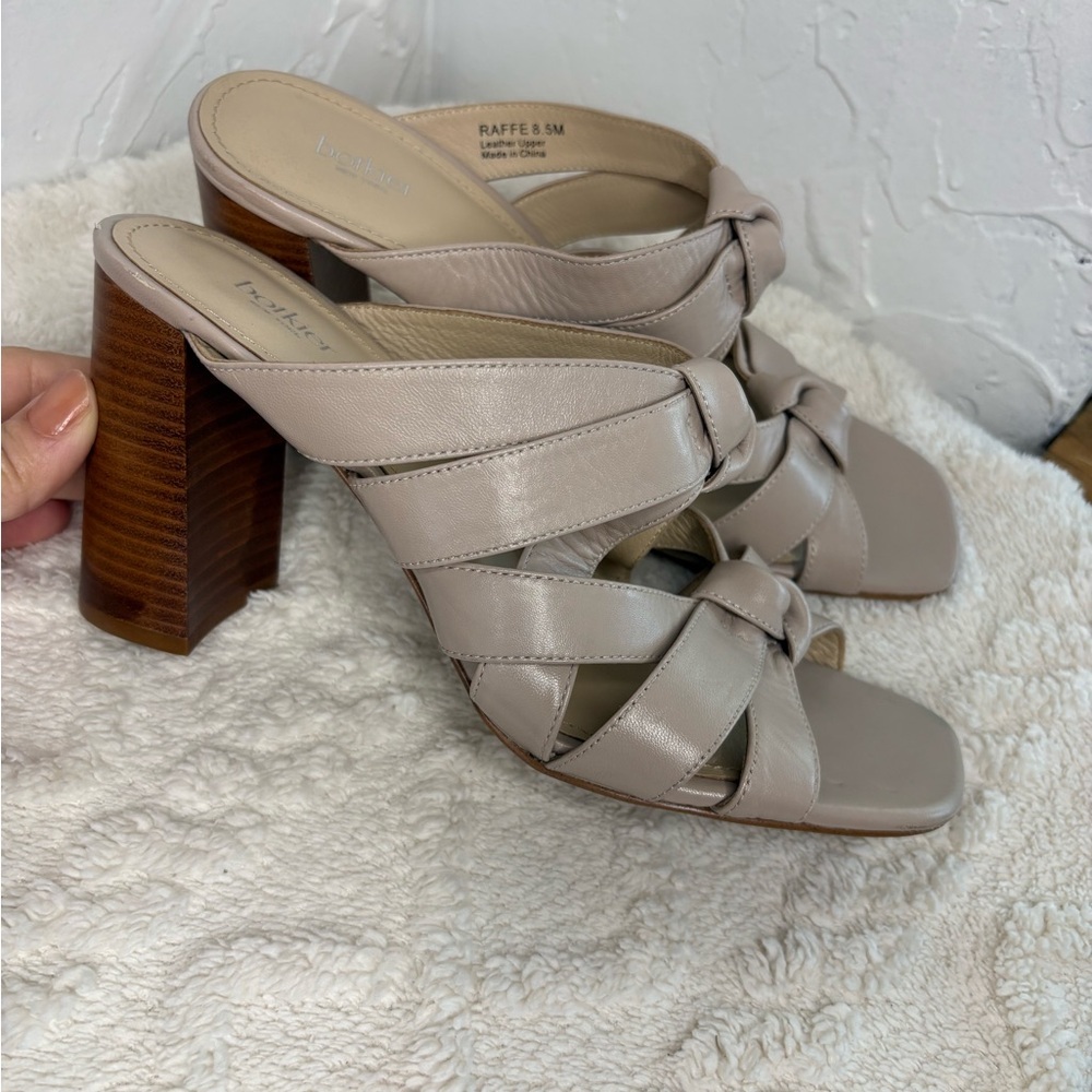 Botkier Women’s Beige Knotted Strappy Block Heel Sandals sz 8.5 cream tan - Picture 6 of 11